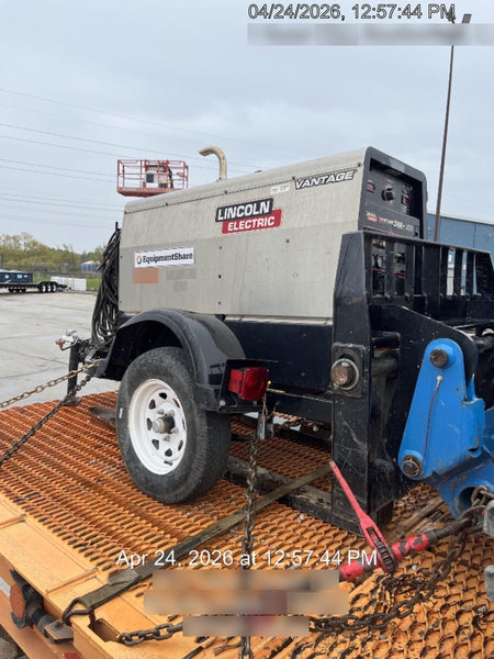 2019 Lincoln Electric Vantage 322 Welder Ready-Pak 3, Two wheel trailer, Fender and Light kit, Cable Rack