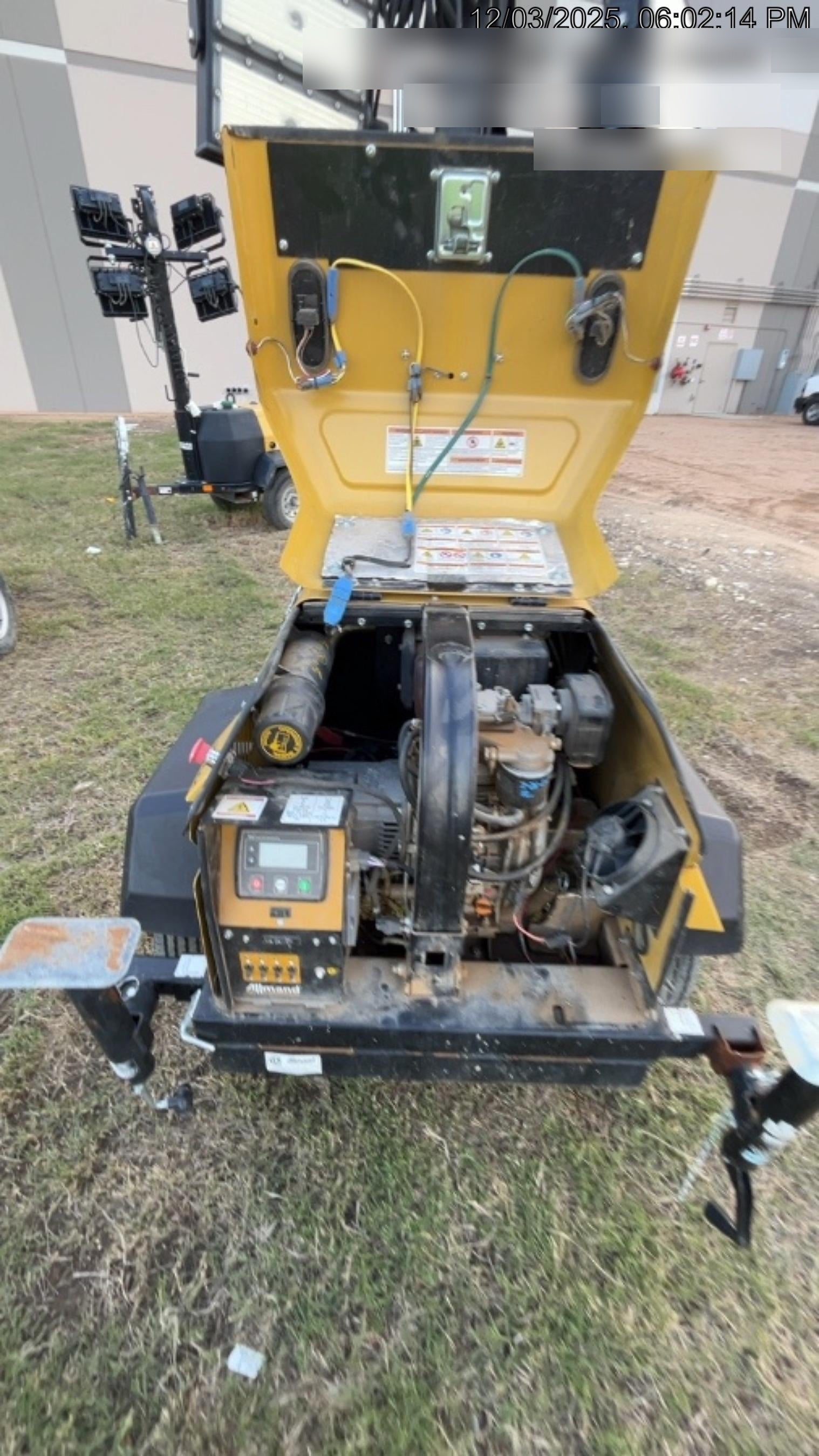 2022 Allmand NLV3GR (4) LED Light Fixture 350W, 23' Vertical Mast, 3kW Prime, Towable, ES Decals, T3