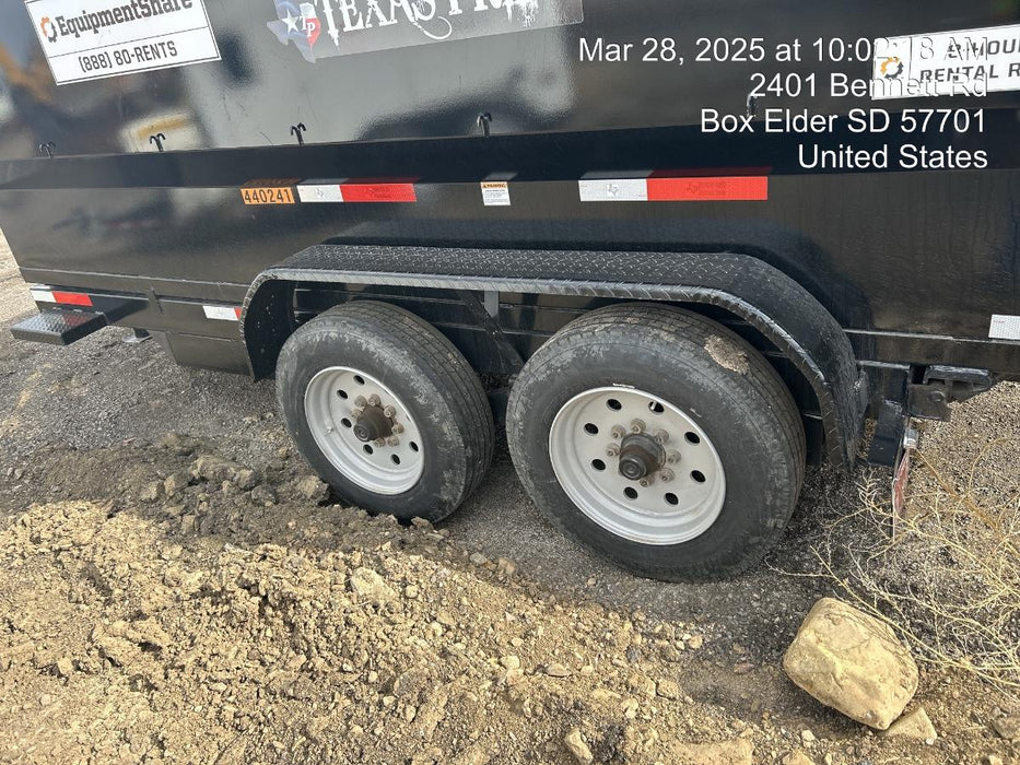 2024 TEXAS PRIDE TRAILERS 14'L x 7'W 5 Cu Yd Trunnion Hydraulic Dump