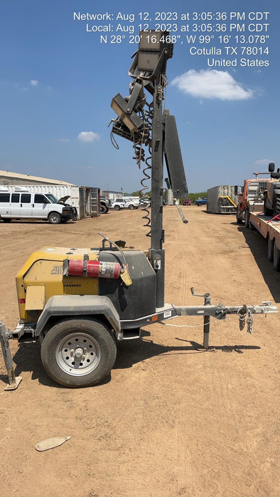 2022 Allmand NLV3GR (4) LED Light Fixture 350W, 23' Vertical Mast, 3kW Prime, Towable, ES Decals, T3