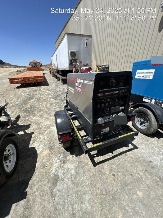 2019 Lincoln Electric Vantage 322 Welder Ready-Pak 3, Two wheel trailer, Fender and Light kit, Cable Rack