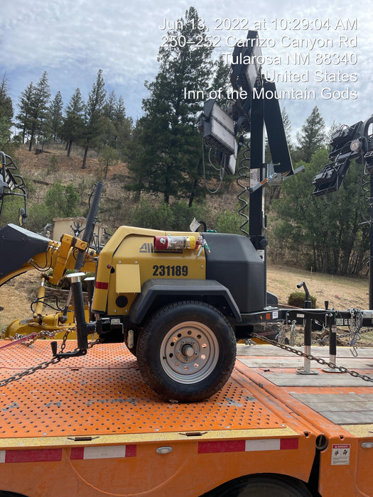 2022 Allmand NLV3GR (4) LED Light Fixture 350W, 23' Vertical Mast, 3kW Prime, Towable, Deep Sea L401, Leveling Jacks, Yanmar T4F 5.8hp