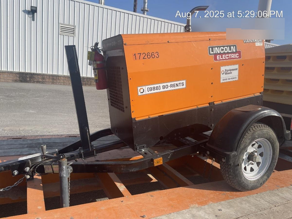 2021 Lincoln Electric Vantage 322 Vantage 322 Ready Pak 3 w/ Decals, ORANGE (includes trailer, cable rack, fender light kit) NO Telematics