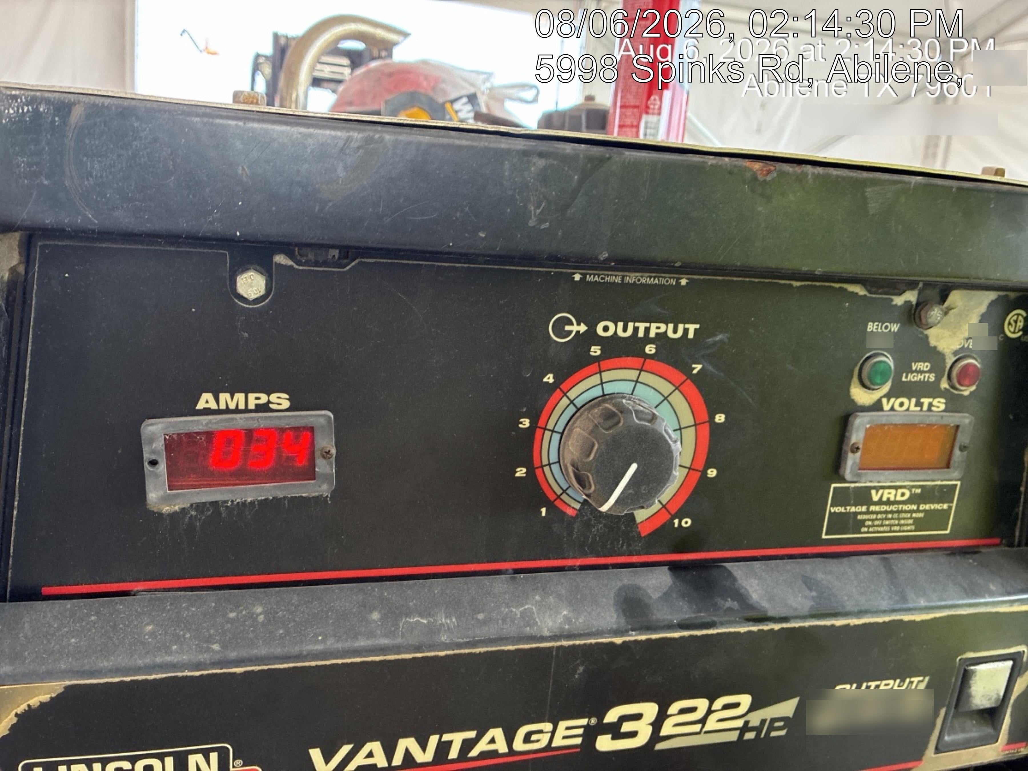 2019 Lincoln Electric Vantage 322 Welder Ready-Pak 3, Two wheel trailer, Fender and Light kit, Cable Rack