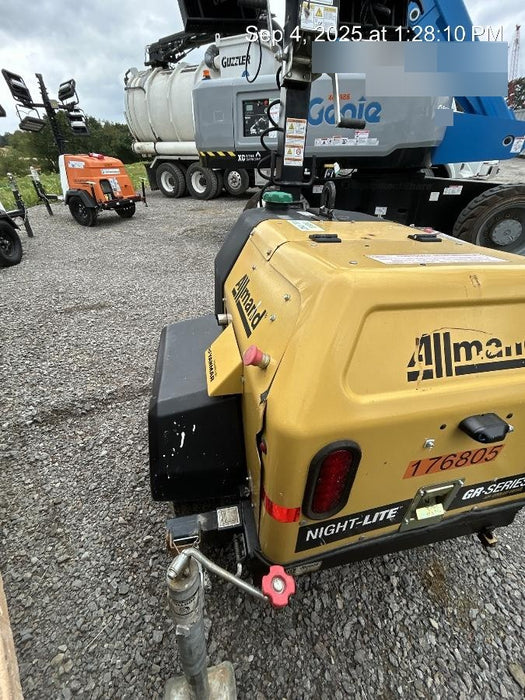 Allmand NLV3GR (4) LED Light Fixture 350W, 23' Vertical Mast, 3kW Prime, Towable, Deep Sea L401, Leveling Jacks, Yanmar T4F 5.8hp