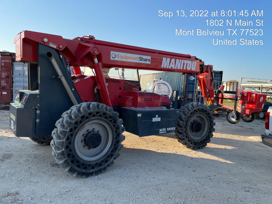 2018 Manitou MTA10055 Manitou MTA 10055 w/Cab/Heat/AC, Work Lights/Strobe, Aux Hyd, Solid Tires, Lift Hook, 66" Carriage, 60" Forks