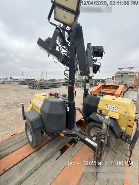2022 Allmand NLV3GR (4) LED Light Fixture 350W, 23' Vertical Mast, 3kW Prime, Towable, Deep Sea L401, Leveling Jacks, Yanmar T4F 5.8hp