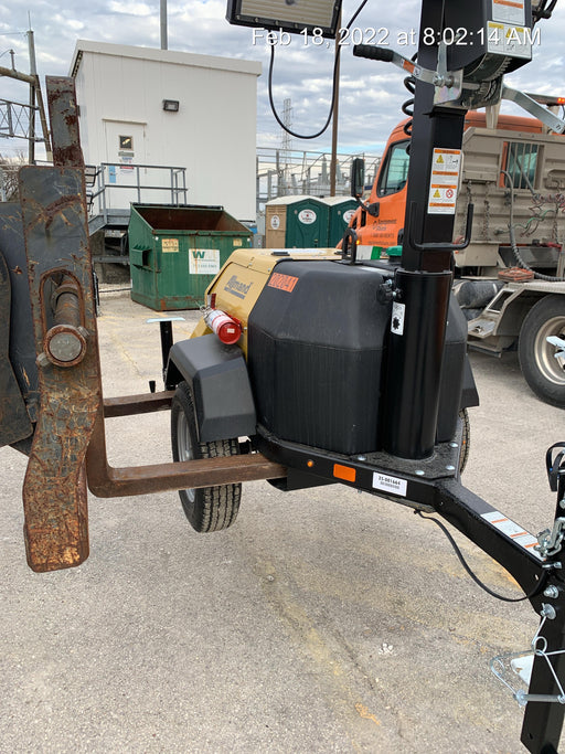 2022 Allmand NLV3GR (4) LED Light Fixture 350W, 23' Vertical Mast, 3kW Prime, Towable, Deep Sea L401, Leveling Jacks, Yanmar T4F 5.8hp