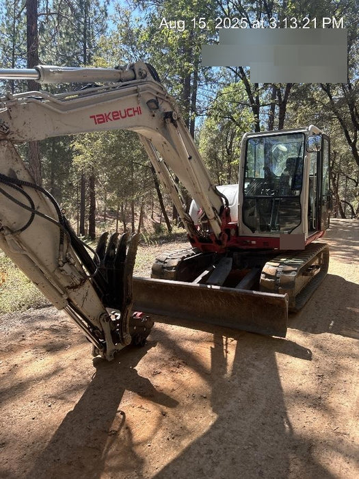 2019 Takeuchi TB290 Cab/Heat/AC Rubber tracks, Dozer blade, Travel alarm, Auxiliary hydraulics Manual QC, Hydraulic thumb, 18", 24", and 36" Buckets
