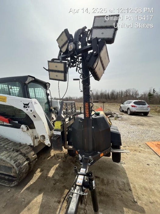 2022 Allmand NLV3GR (4) LED Light Fixture 350W, 23' Vertical Mast, 3kW Prime, Towable, Deep Sea L401, Leveling Jacks, Yanmar T4F 5.8hp