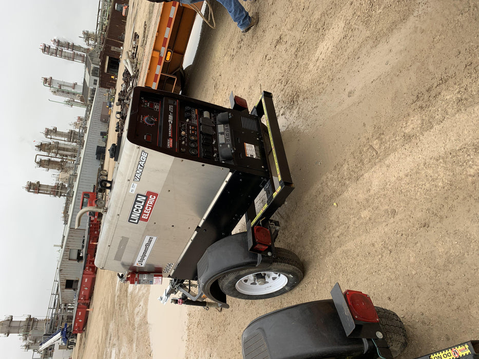 2019 Lincoln Electric Vantage 322 Welder Ready-Pak 3, Two wheel trailer, Fender and Light kit, Cable Rack
