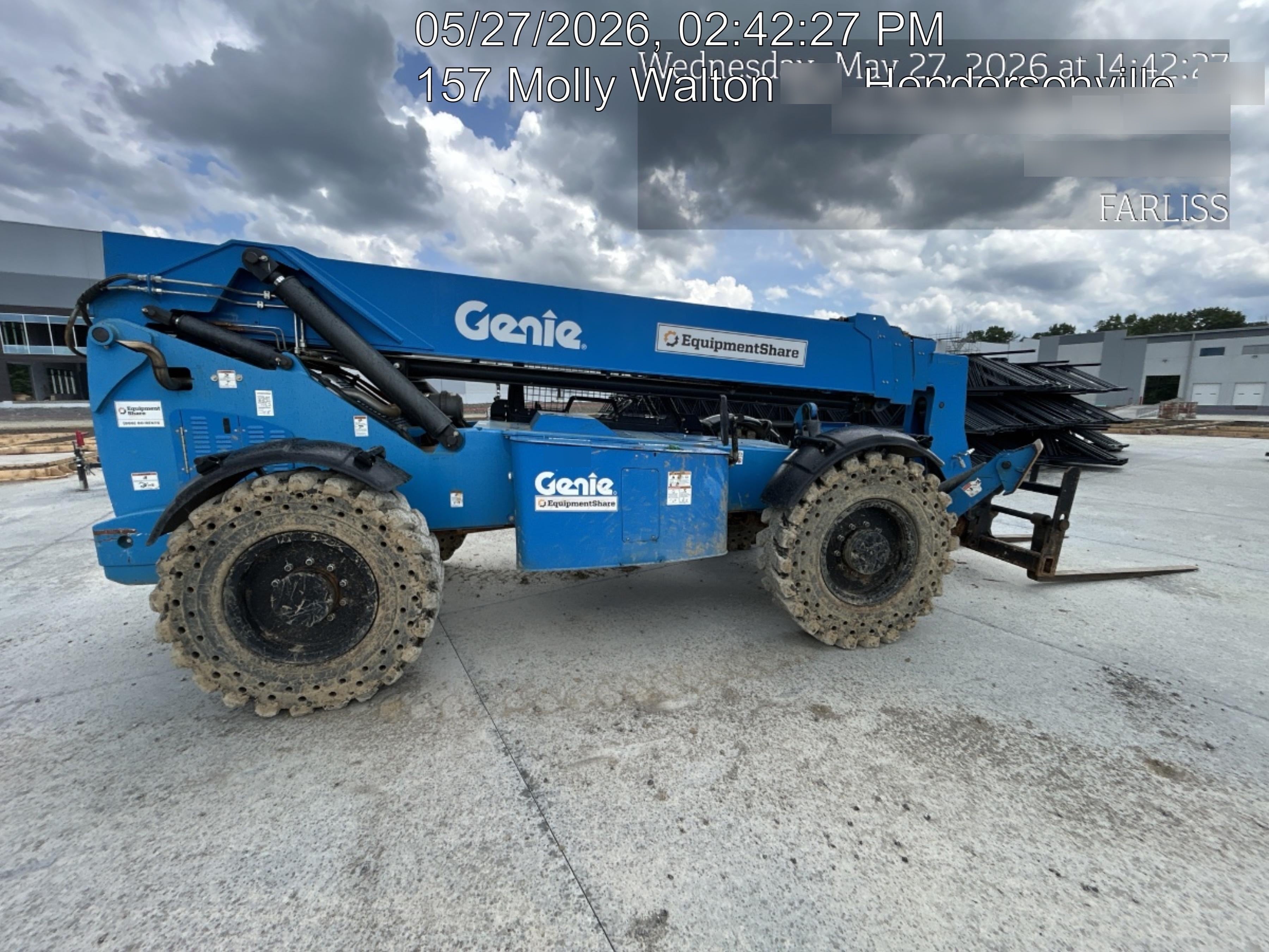 2018 Genie GTH-1056 Genie GTH-1056 w/ROPS, Work Lights, Solid Tires, RH Cab Mesh, Beacon, 60" Carriage and Forks