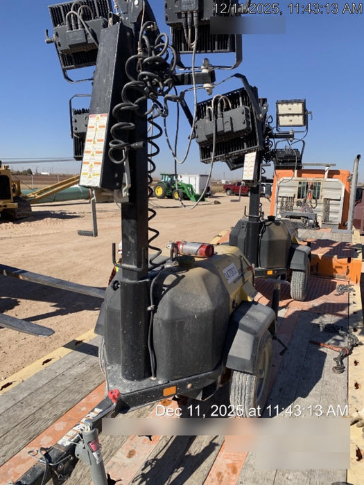 2022 Allmand NLV3GR (4) LED Light Fixture 350W, 23' Vertical Mast, 3kW Prime, Towable, ES Decals, T3