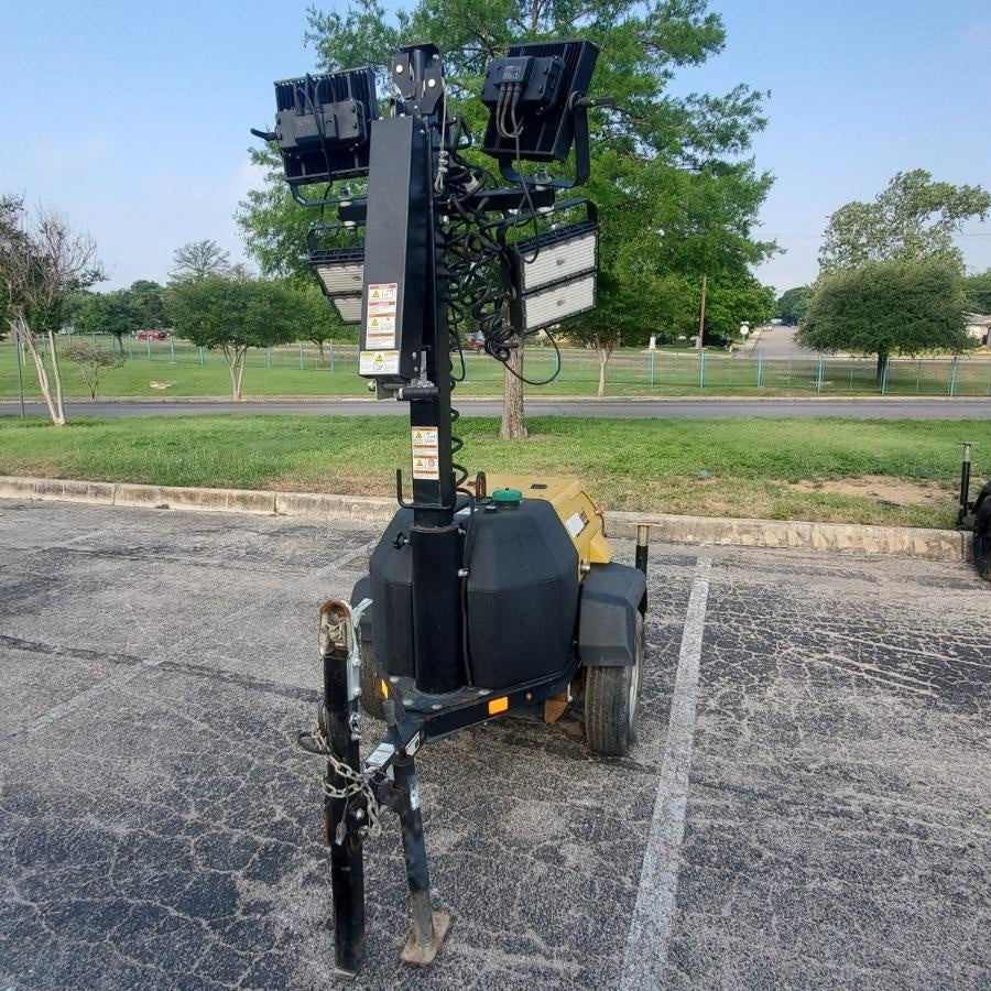 2022 Allmand NLV3GR (4) LED Light Fixture 350W, 23' Vertical Mast, 3kW Prime, Towable, Deep Sea L401, Leveling Jacks, Yanmar T4F 5.8hp