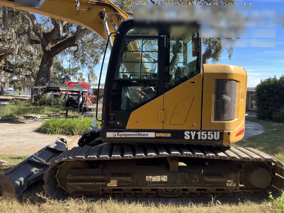 2020 Sany SY155U Rubber Tracks, Front Blade