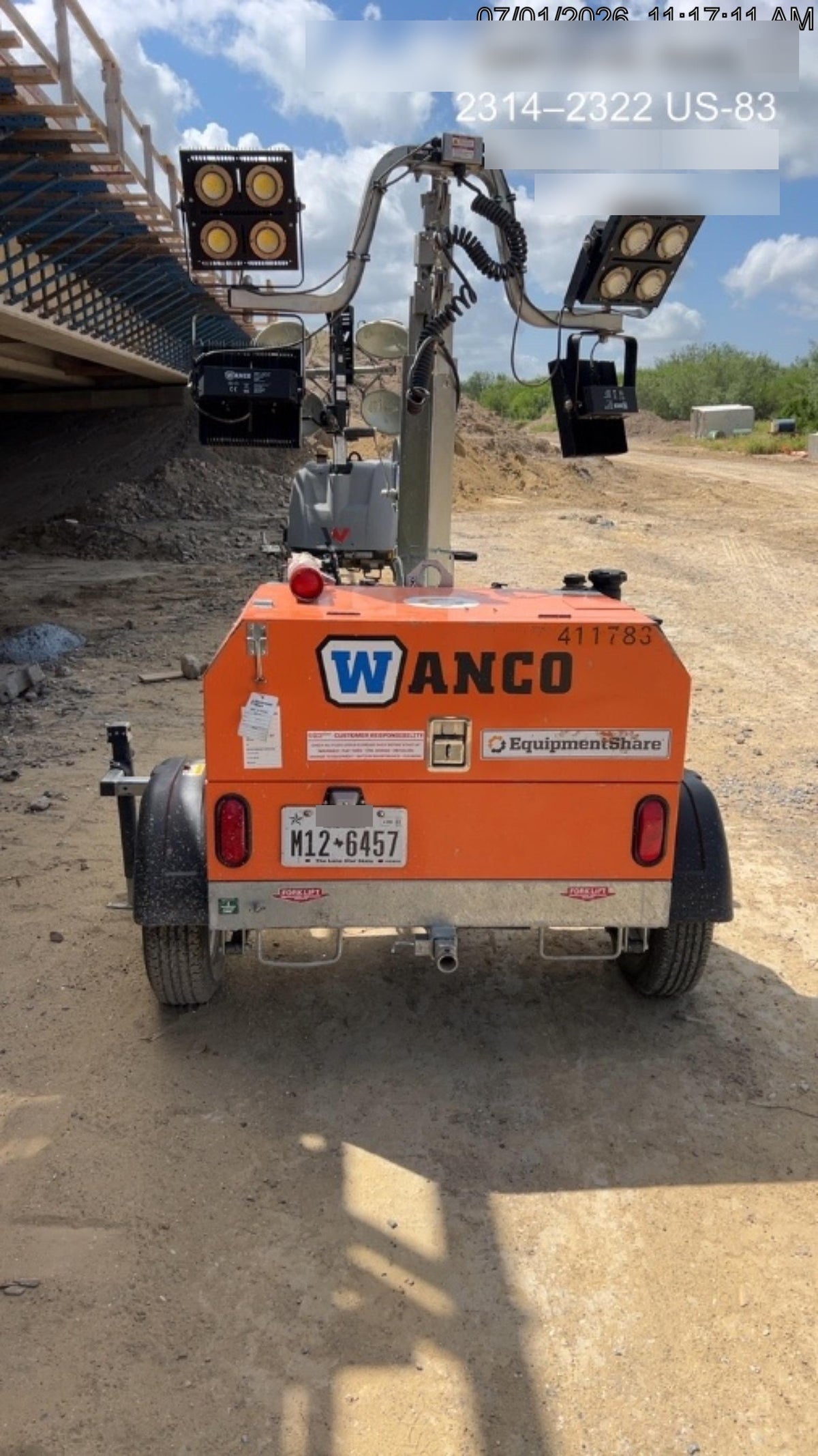 2024 Wanco WLTT-4MM4K Diesel, Deep Sea Controller, Shore Power Plug, Auto Start, (4) 350W LED Floodlights, 4kW Generator, 60 Gal Fuel Tank, 2" Ball, T3