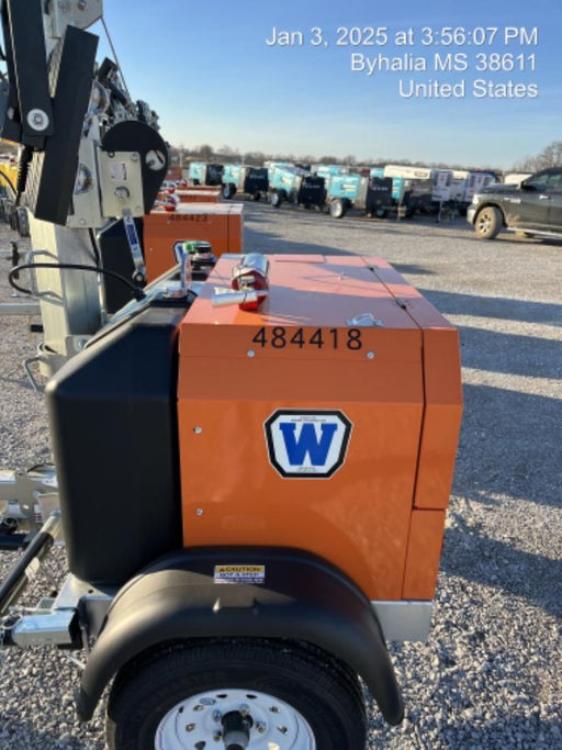 2024 Wanco WLTT-4MM4K Diesel, Mitsubishi L2E, 9.0HP @1800 rpm, Deep Sea Controller, Shore Power Plug, Auto Start, (4) 350W LED Floodlights, 4kW Generator, 60 Gal Fuel Tank, 2" Ball, T3