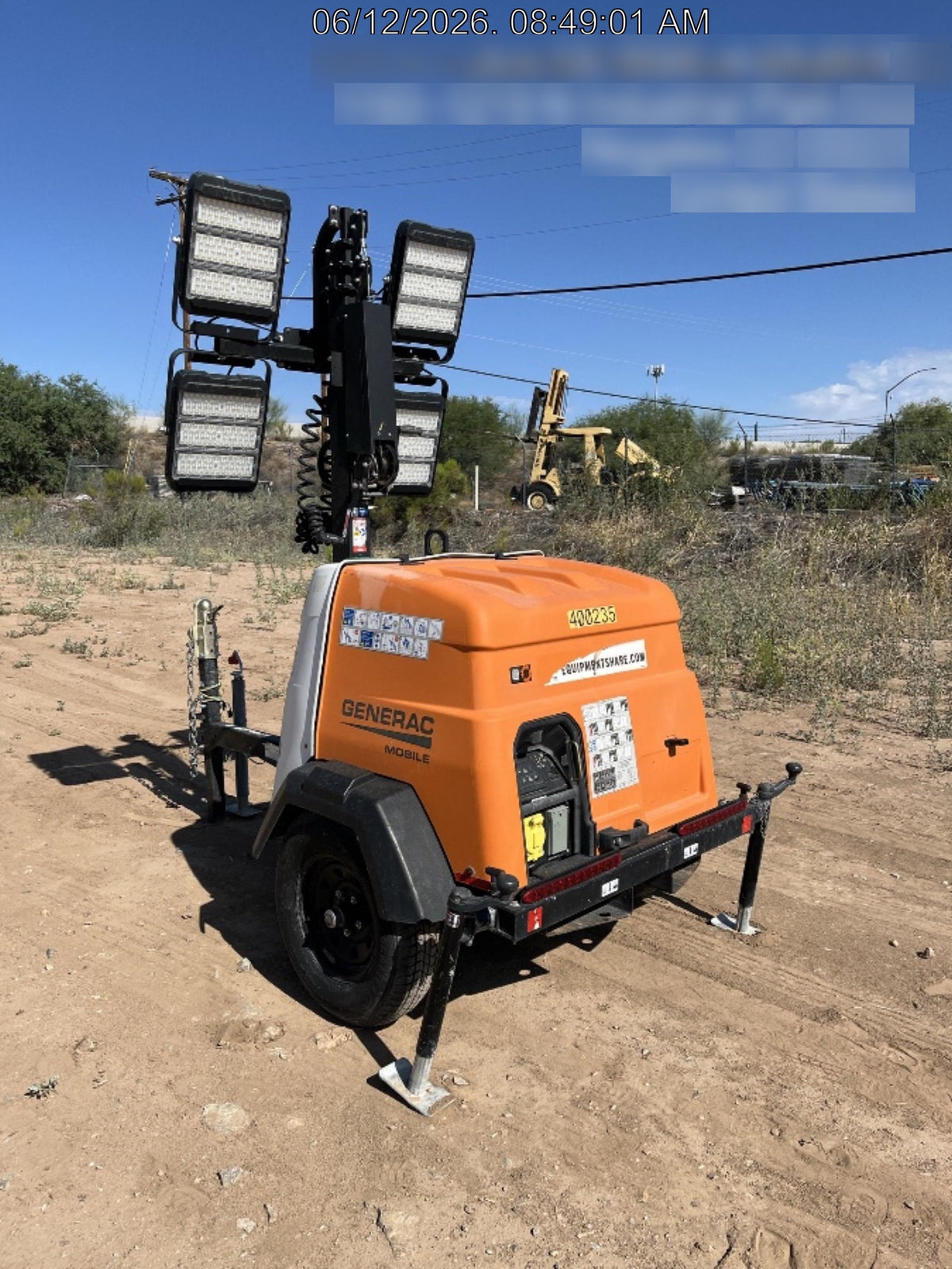 2024 Generac MLT2 Diesel, Flex Switch 120V Input, Powerzone Controller, 
(4) 320W LED Lights, 4kW Generator, 39.9 Gal Fuel Tank, 2" Ball, T3