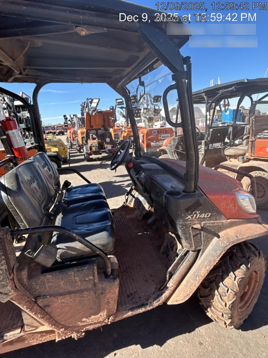 2022 Kubota RTV-X1140W-H Plastic Canopy, Windshield Acrylic Clear, LED Strobe Light, Wire Harness Kit, Back up Alarm