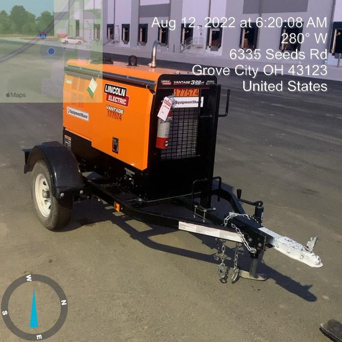 2021 Lincoln Electric Vantage 322 Vantage 322 Ready Pak 3 w/ Decals, ORANGE (includes trailer, cable rack, fender light kit) NO Telematics