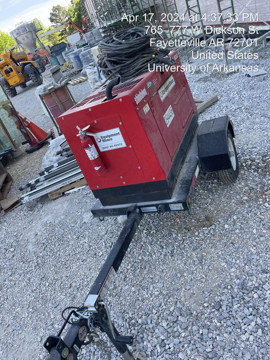 2023 Shindaiwa DGW400MDL Kubota D902 Engine, 23 HP, Dual Op Welder, Wire, Arc, Droop Stick, Tig, and CC Stick Functionality, Simulphase, 3 Phase and 1 Phase Gen Output, Single Axle NB Trlr, Slr Trckl Chrg 12V 12W, Fire Ext