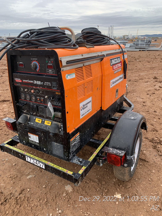 2021 Lincoln Electric Vantage 322 Vantage 322 Ready Pak 3 w/ Decals, ORANGE (includes trailer, cable rack, fender light kit) NO Telematics