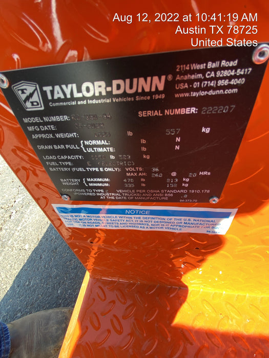 2022 TAYLOR DUNN R-380