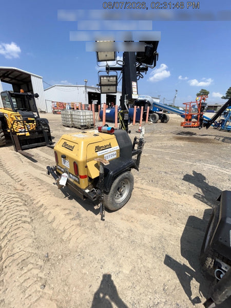 2022 Allmand NLV3GR (4) LED Light Fixture 350W, 23' Vertical Mast, 3kW Prime, Towable, Deep Sea L401, Leveling Jacks, Yanmar T4F 5.8hp