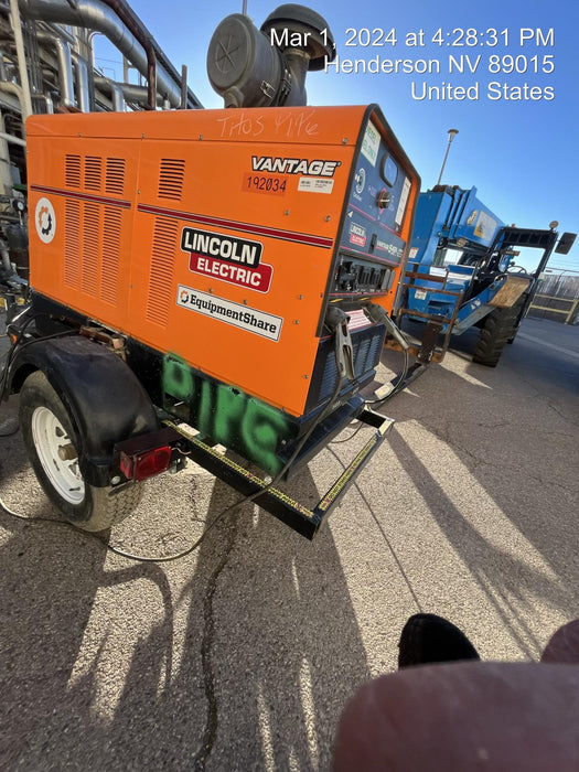 2021 Lincoln Electric Vantage 549X Ready Pak 3, ORANGE (includes trailer, cable rack, fender light kit)