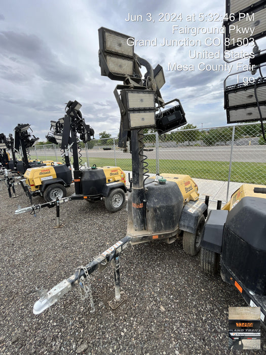 2022 Allmand NLV3GR (4) LED Light Fixture 350W, 23' Vertical Mast, 3kW Prime, Towable, ES Decals, T3