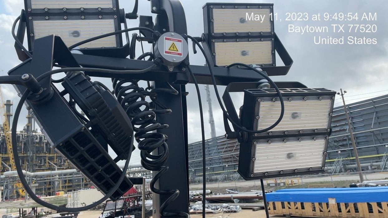 2022 Allmand NLV3GR (4) LED Light Fixture 350W, 23' Vertical Mast, 3kW Prime, Towable, Deep Sea L401, Leveling Jacks, Yanmar T4F 5.8hp