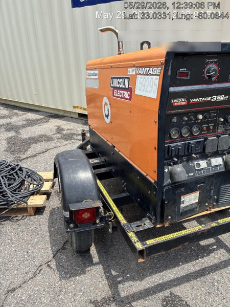 2021 Lincoln Electric Vantage 322 Vantage 322 Ready Pak 3 w/ Decals, ORANGE (includes trailer, cable rack, fender light kit) NO Telematics