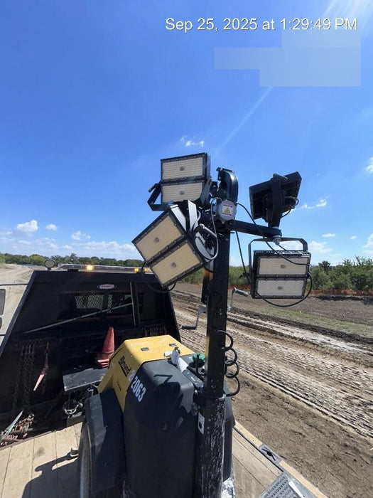 2022 Allmand NLV3GR (4) LED Light Fixture 350W, 23' Vertical Mast, 3kW Prime, Towable, ES Decals, T3