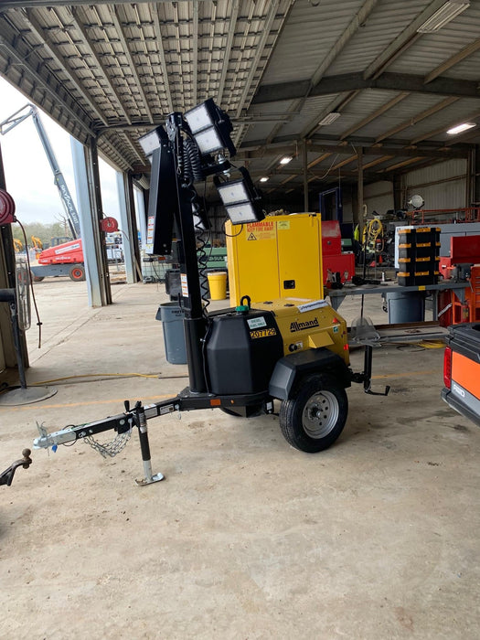 2022 Allmand NLV3GR (4) LED Light Fixture 350W, 23' Vertical Mast, 3kW Prime, Towable, Deep Sea L401, Leveling Jacks, Yanmar T4F 5.8hp