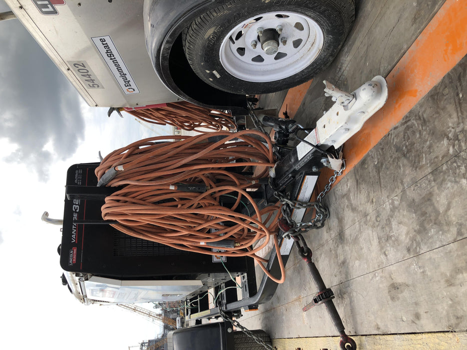 2019 Lincoln Electric Vantage 322 Welder Ready-Pak 3, Two wheel trailer, Fender and Light kit, Cable Rack