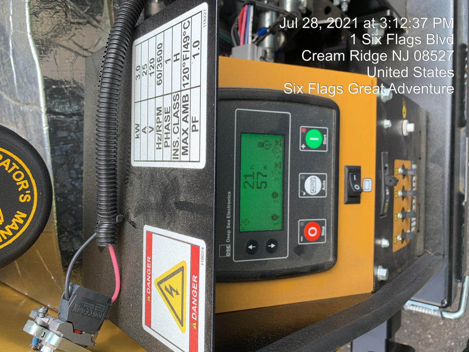 2021 Allmand NLV3GR (4) LED Light Fixture 350W, 23' Vertical Mast, 3kW Prime, Towable, Deep Sea L401, Leveling Jacks, Yanmar T4F 5.8hp