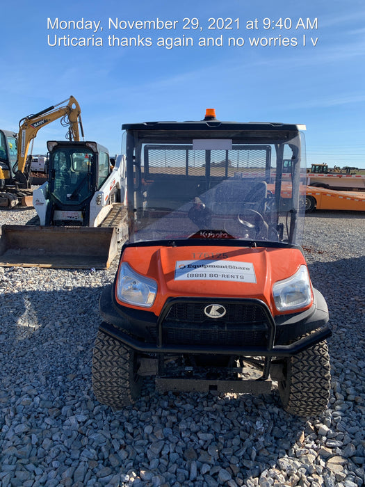 2021 Kubota RTV-X1140W-H Plastic Canopy, Windshield Acrylic Clear, LED Strobe Light, Wire Harness Kit, Back up Alarm