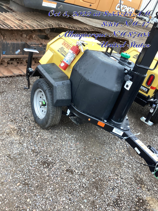 2022 Allmand NLV3GR (4) LED Light Fixture 350W, 23' Vertical Mast, 3kW Prime, Towable, ES Decals, T3