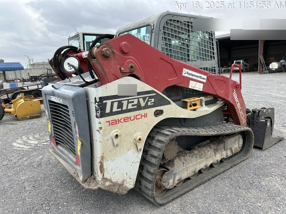 2018 Takeuchi TL12V2C Takeuchi TL12V2C Cab Skid Steer Track Loader, 80" HD dirt bucket with 9 teeth