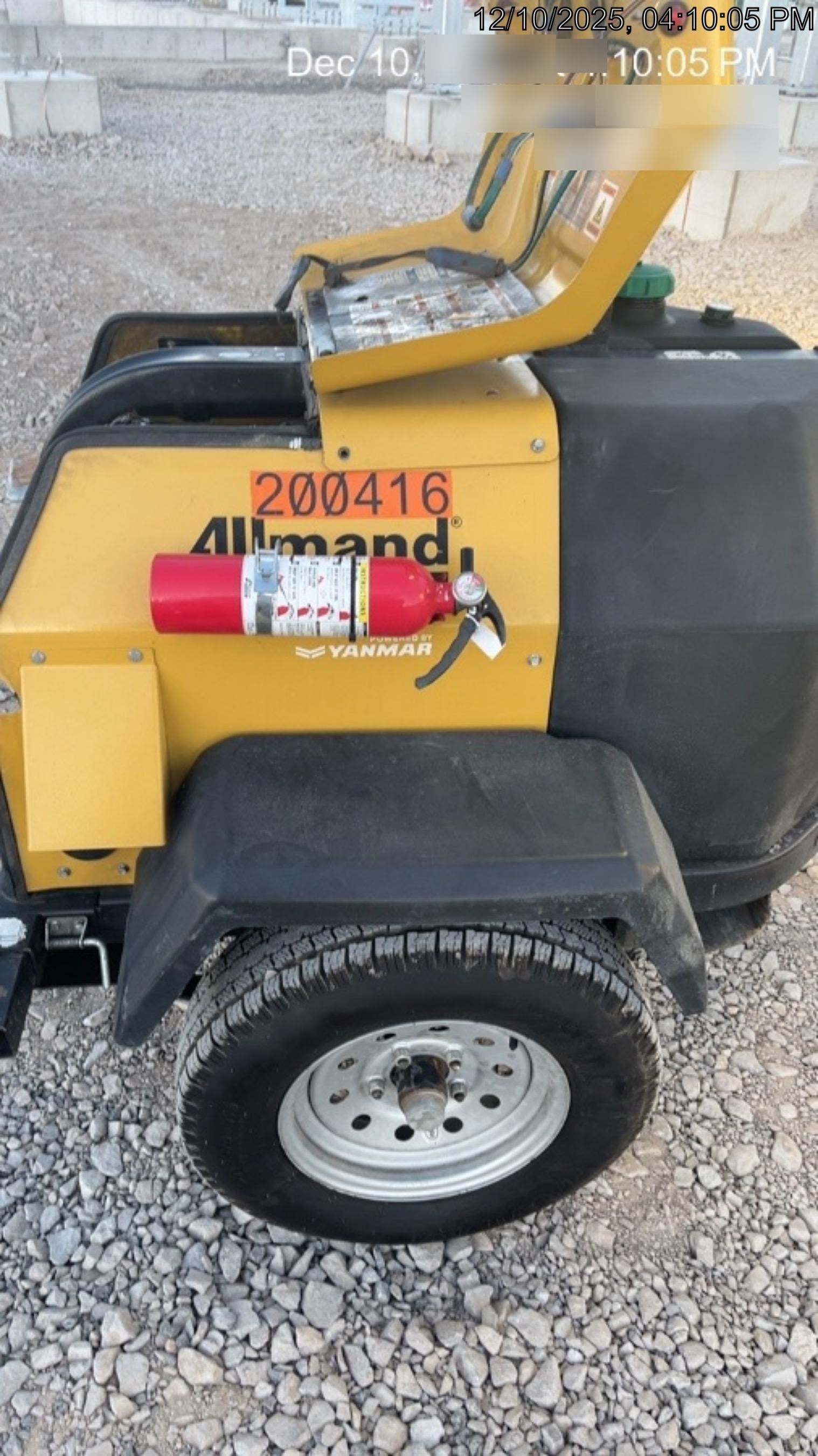 2022 Allmand NLV3GR (4) LED Light Fixture 350W, 23' Vertical Mast, 3kW Prime, Towable, Deep Sea L401, Leveling Jacks, Yanmar T4F 5.8hp