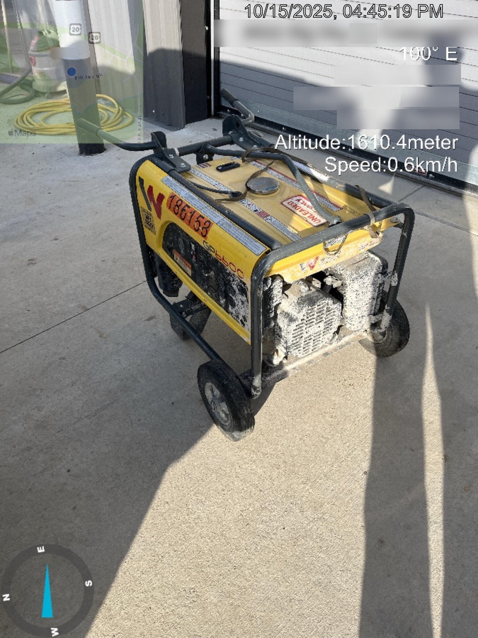 2021 Wacker Neuson GP6600A Standard 6.6kW Generator, Includes Wheel Kit. P/N: 5100042220