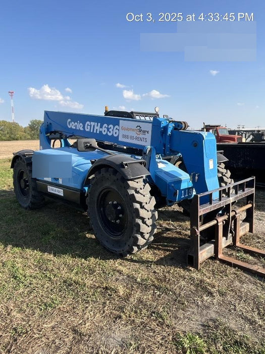 2018 Genie GTH-636 Genie GTH-636 w/Open ROPS, Solid Tires, Work Light/Beacon, 48" Carriage and Forks