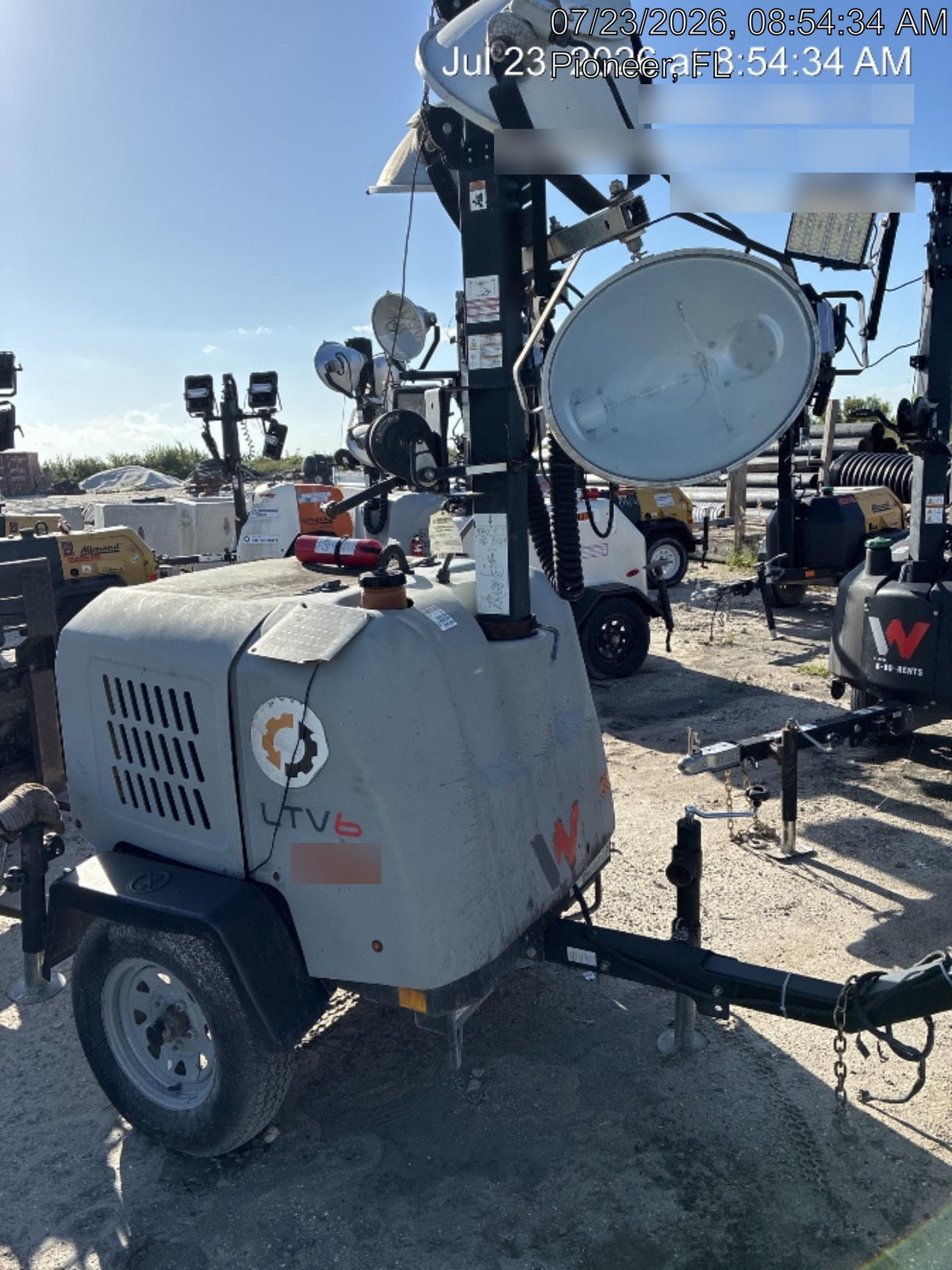 2019 Wacker Neuson LTV6L-MH Wacker Neuson LTV6L Mobile Light Tower w/Fuel Level Sensor Installed