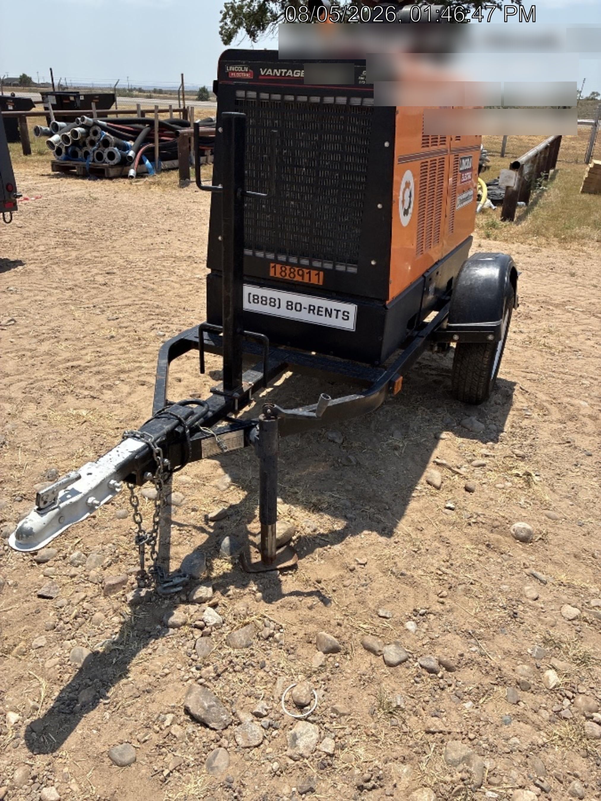 2021 Lincoln Electric Vantage 549X Ready Pak 3, ORANGE (includes trailer, cable rack, fender light kit)