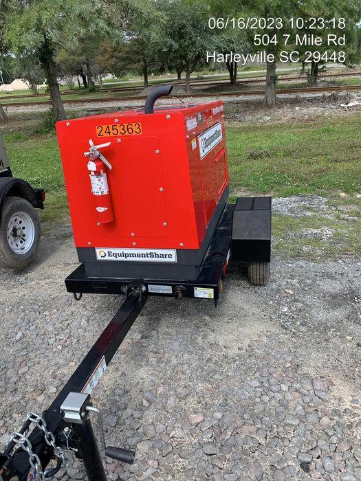 2022 Shindaiwa DGW400MDL Kubota D902 Engine, 23 HP, Dual Op Welder, Wire, Arc, Droop Stick, Tig, and CC Stick Functionality, Simulphase, 3 Phase and 1 Phase Gen Output, Single Axle NB Trlr, Slr Trckl Chrg 12V 12W, Fire Ext