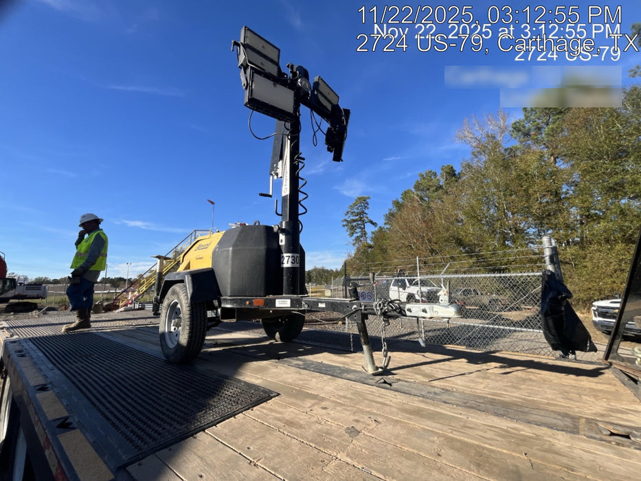 2022 Allmand NLV3GR (4) LED Light Fixture 350W, 23' Vertical Mast, 3kW Prime, Towable, ES Decals, T3