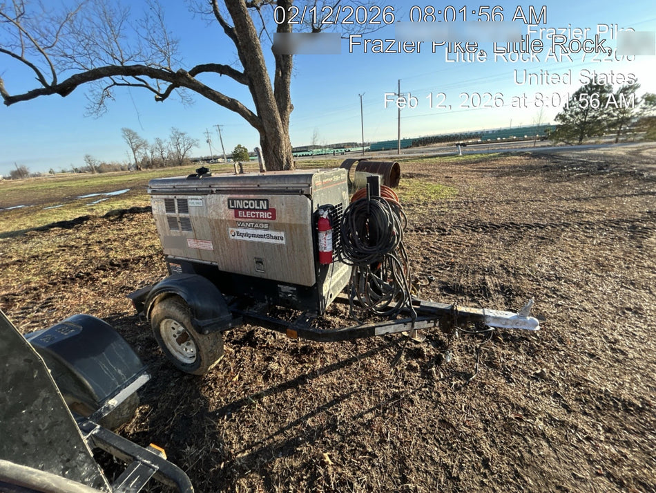 2019 Lincoln Electric Vantage 322 Ready-Pak 3, Two Wheel Trailer, Fender and Light Kit, Cable Rack