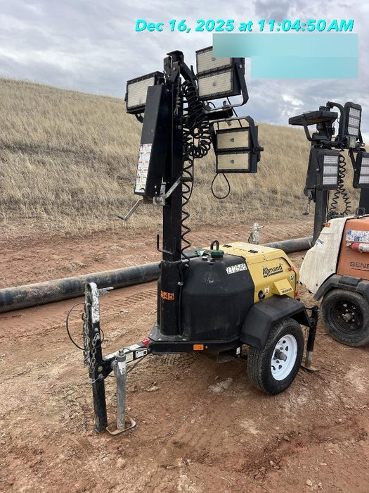 2022 Allmand NLV3GR (4) LED Light Fixture 350W, 23' Vertical Mast, 3kW Prime, Towable, ES Decals, T3