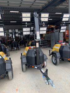 2022 Allmand NLV3GR (4) LED Light Fixture 350W, 23' Vertical Mast, 3kW Prime, Towable, Deep Sea L401, Leveling Jacks, Yanmar T4F 5.8hp