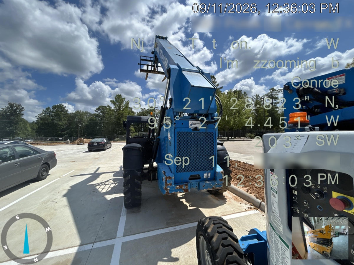 2018 Genie GTH-1056 Genie GTH-1056 w/Open ROPS, Solid Tires, Work Light/Beacon, 60" Carriage and Forks